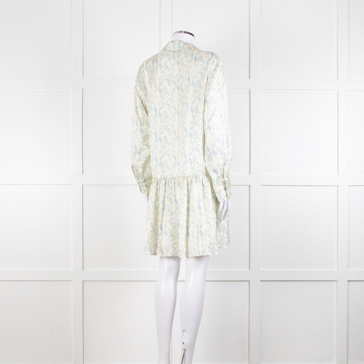 Sandro Cream Drop Waist Mini Dress with Anchor Motif