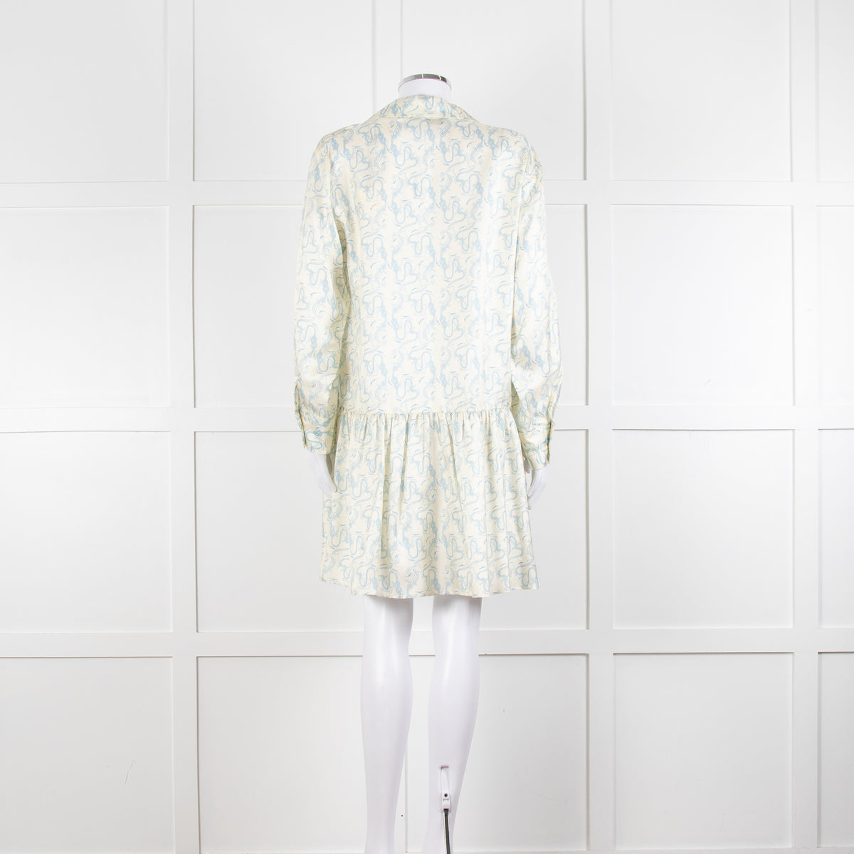 Sandro Cream Drop Waist Mini Dress with Anchor Motif
