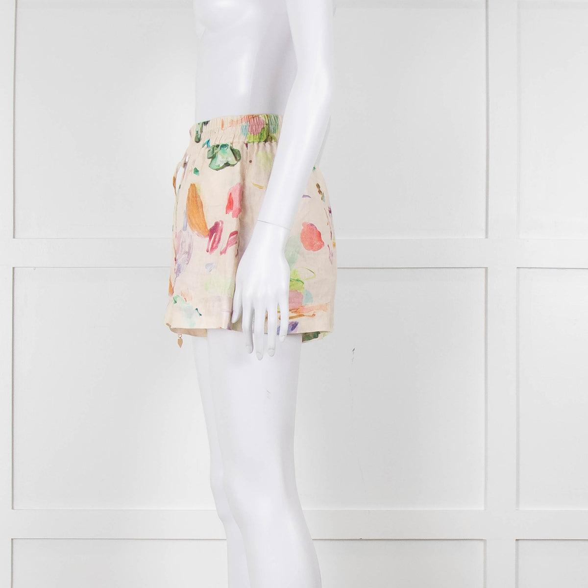 Alemais Linen Shorts with Watercolour Print