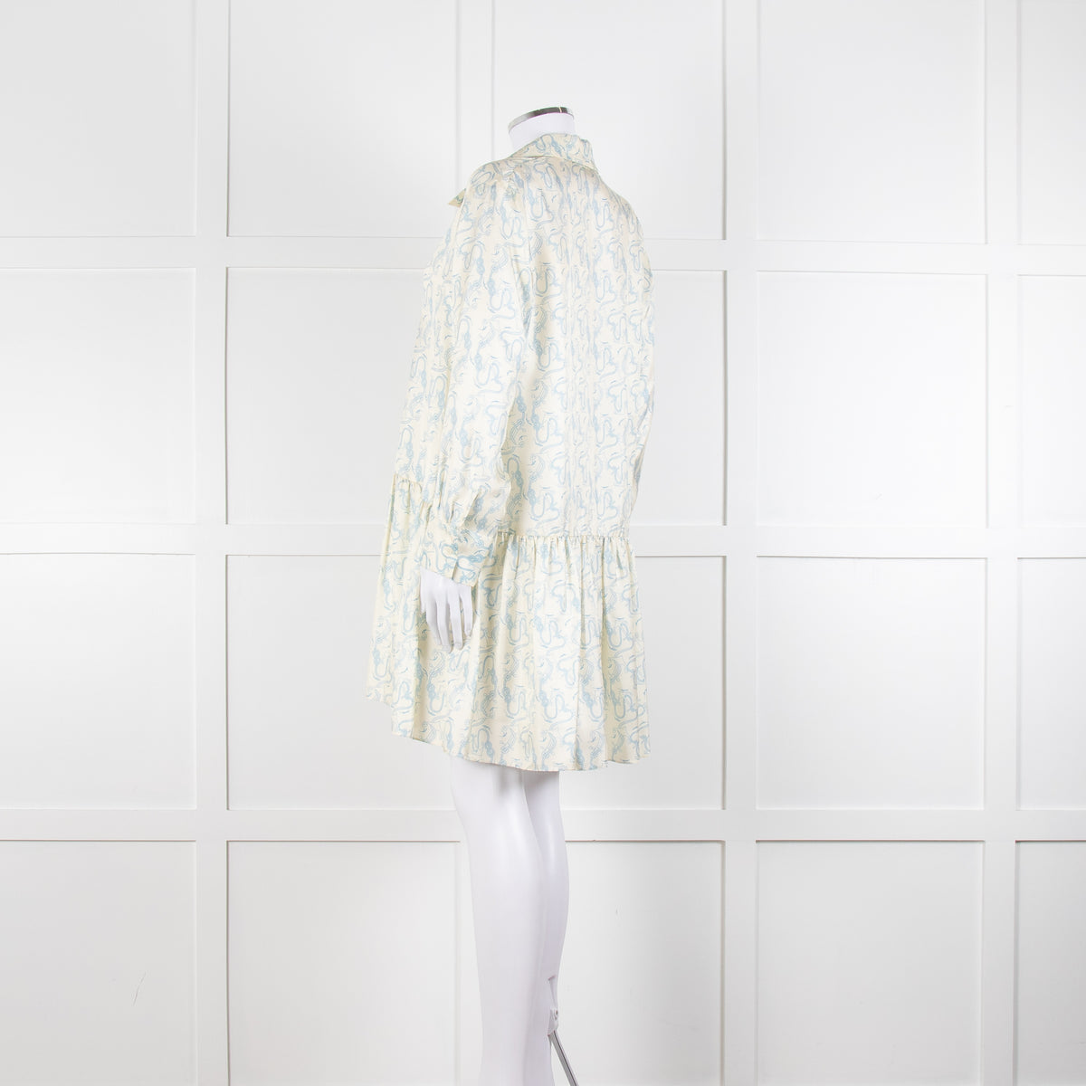 Sandro Cream Drop Waist Mini Dress with Anchor Motif