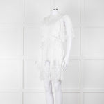 Temperley White Cotton Mix Broderie Anglaise Short Dress With Slip