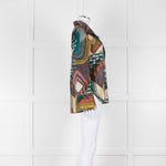 Dea Kudibal Khaki Abstract Silk Blouse