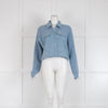 Blue Chunky Knit Jacket with Sequin Embellishment