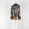 Dea Kudibal Khaki Abstract Silk Blouse