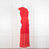 Me + Em Red Stretch Knit Pleated Midi Dress
