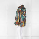 Dea Kudibal Khaki Abstract Silk Blouse