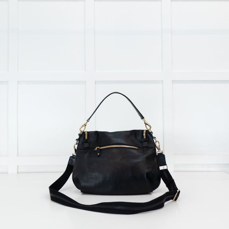 Anya Hindmarch Large Maxi Zip Black Vere Crossbody