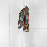 Dea Kudibal Khaki Abstract Silk Blouse