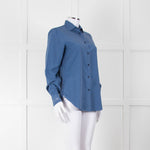 Loro Piana Blue Silk Collared Shirt