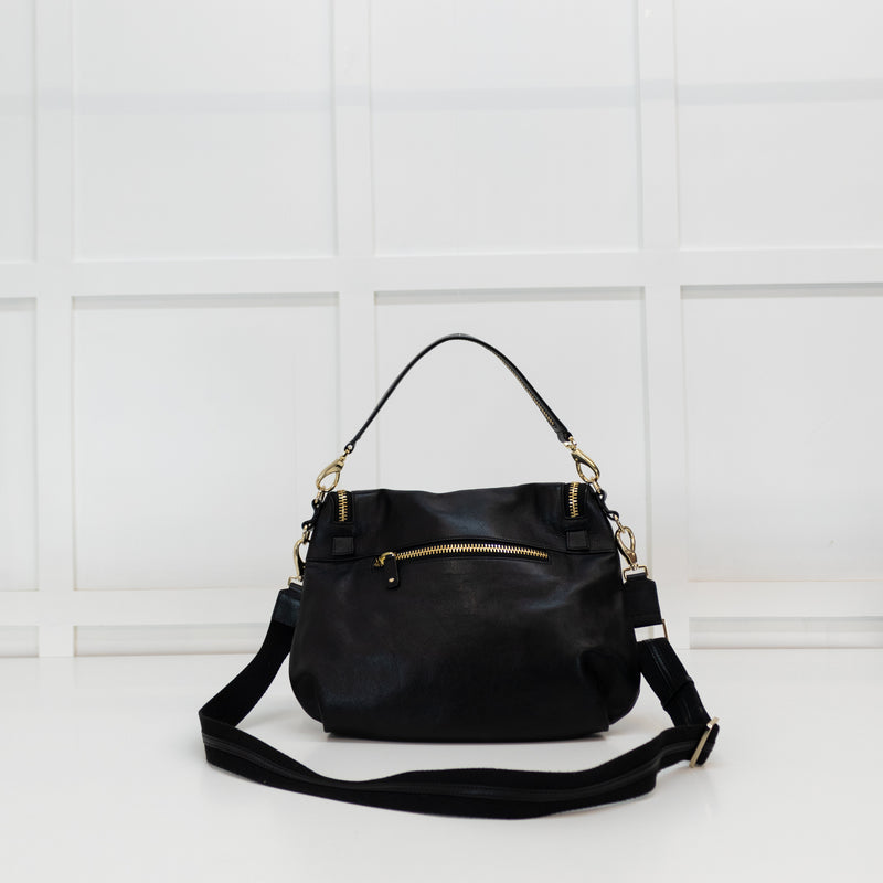 Anya Hindmarch Large Maxi Zip Black Vere Crossbody
