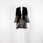 Rixo Black Velvet Iris Wrap Dress