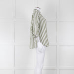 Riani Green and White Striped Linen Shirt