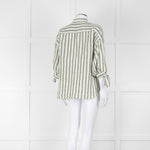 Riani Green and White Striped Linen Shirt