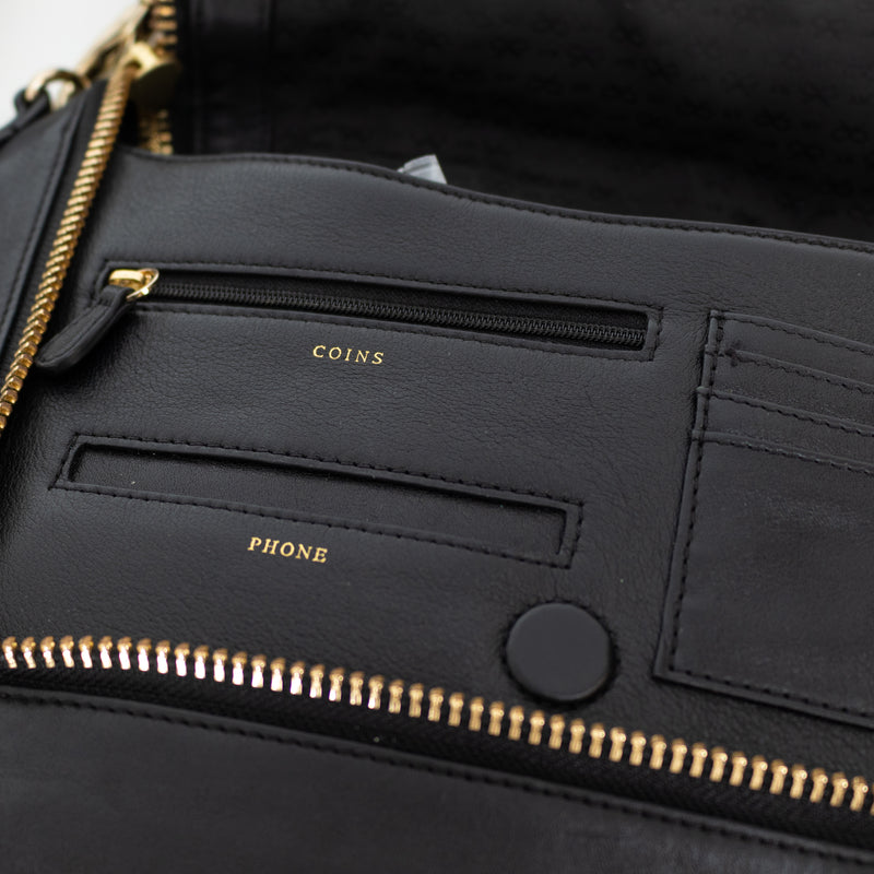 Anya Hindmarch Large Maxi Zip Black Vere Crossbody