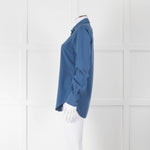 Loro Piana Blue Silk Collared Shirt