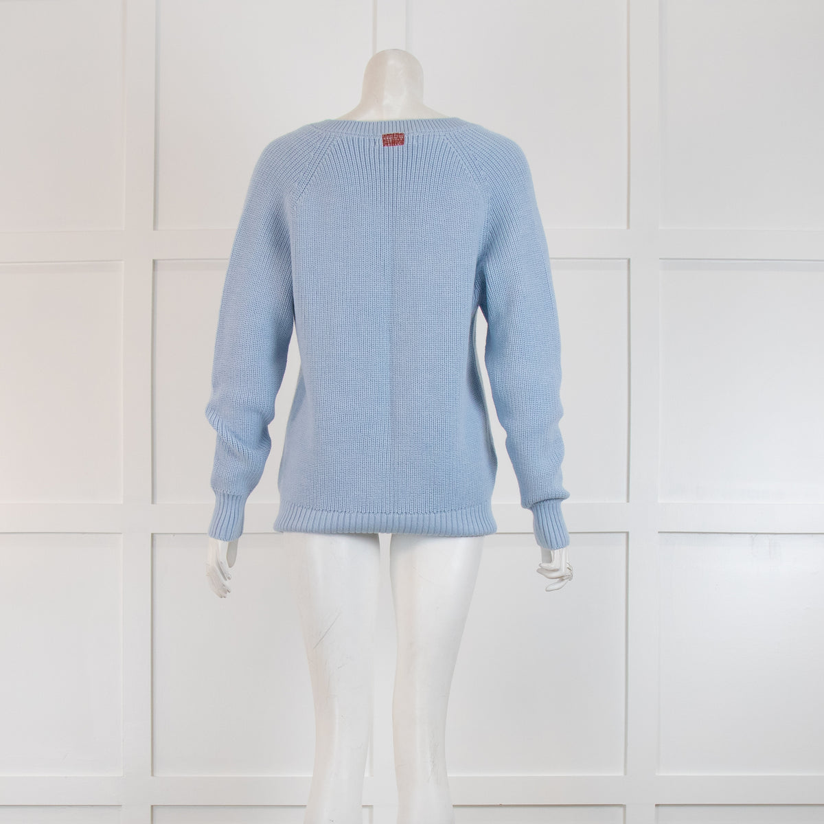 Sheep Inc Blue Knit V Neck Jumper