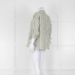 Riani Green and White Striped Linen Shirt