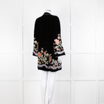 Rixo Black Velvet Iris Wrap Dress
