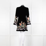 Rixo Black Velvet Iris Wrap Dress