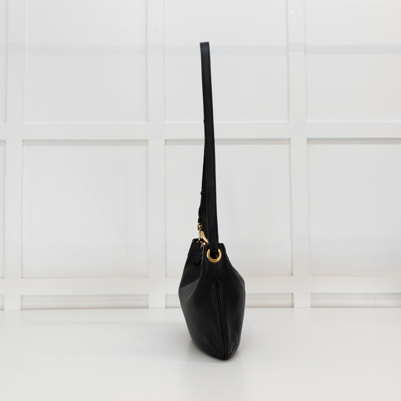 Fendi Black Grain Leather Vintage Cross Body bag