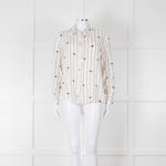 Rails Brown Stripe Palm Print Linen Shirt