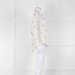 Rails Brown Stripe Palm Print Linen Shirt