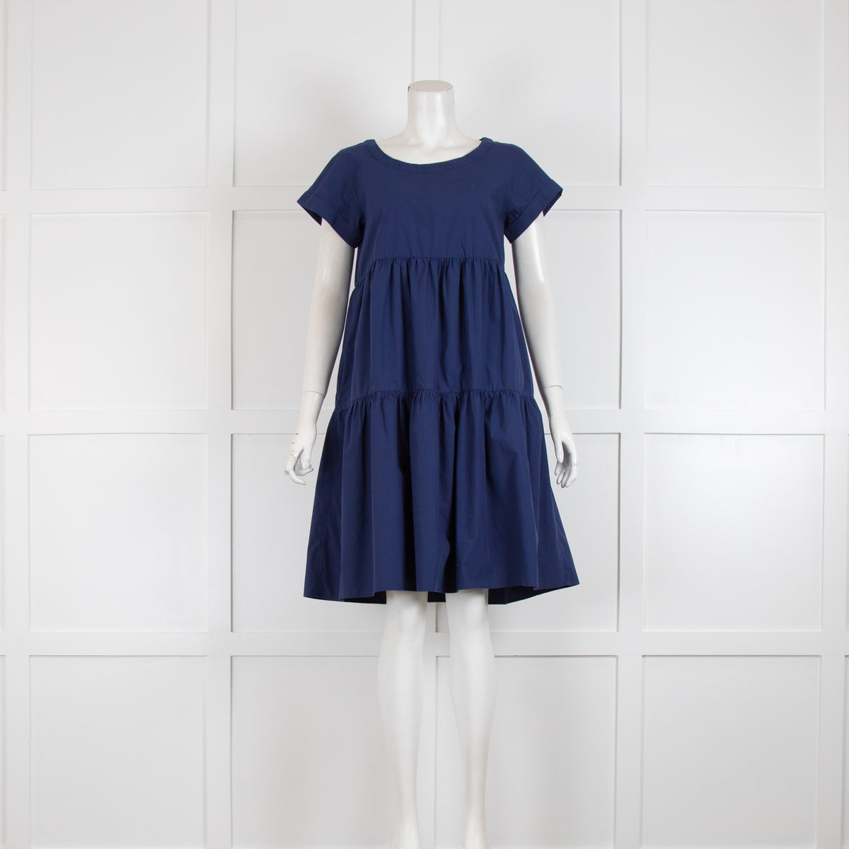 Intrend Blue Mini Dress with Tiered Skirt