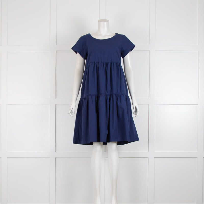 Intrend Blue Mini Dress with Tiered Skirt