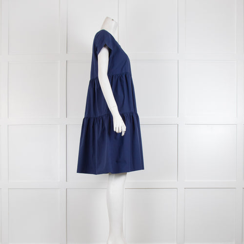 Intrend Blue Mini Dress with Tiered Skirt