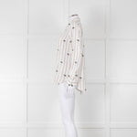 Rails Brown Stripe Palm Print Linen Shirt