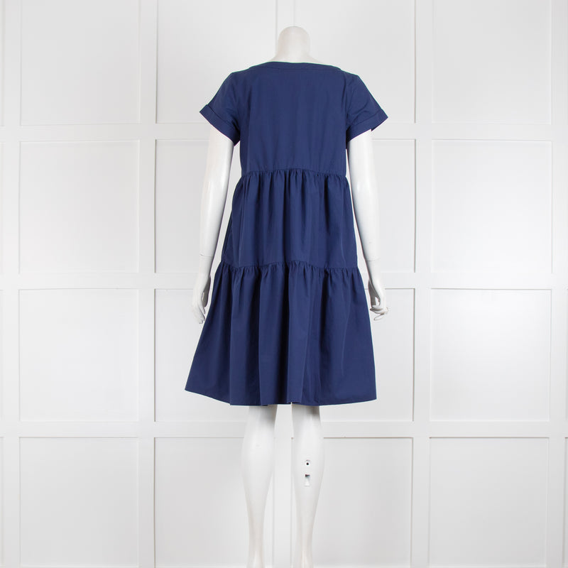 Intrend Blue Mini Dress with Tiered Skirt