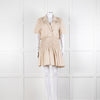 Self-Portrait Beige Smocked Waist Open Back Mini Dress