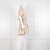 Self-Portrait Beige Smocked Waist Open Back Mini Dress