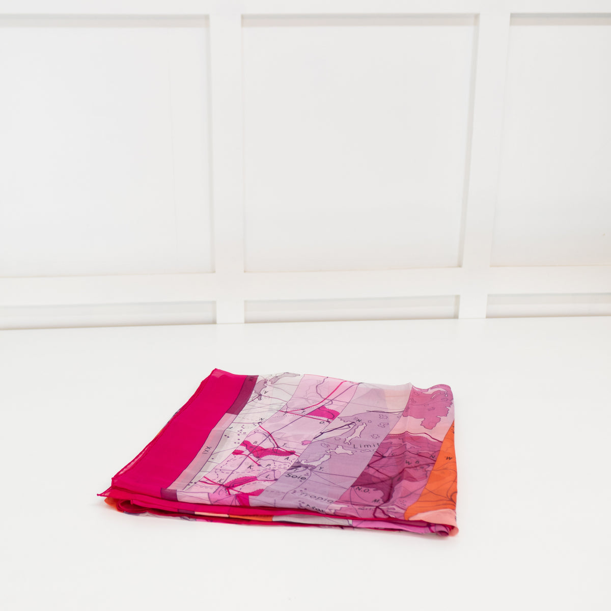 Hermes 140 Silk Chiffon Pink Le Monde Vaste Shawl