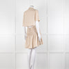 Self-Portrait Beige Smocked Waist Open Back Mini Dress
