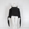 Iris & Ink Black Off Shoulder Top with Elasticated Hem