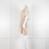 Self-Portrait Beige Smocked Waist Open Back Mini Dress