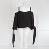 Iris & Ink Black Off Shoulder Top with Elasticated Hem