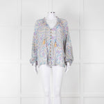 Spell Multicoloured Floral L/Sleeve Cotton Top With Tassels