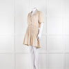 Self-Portrait Beige Smocked Waist Open Back Mini Dress