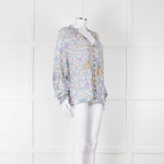 Spell Multicoloured Floral L/Sleeve Cotton Top With Tassels
