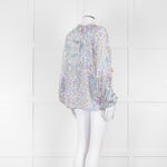 Spell Multicoloured Floral L/Sleeve Cotton Top With Tassels