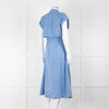 Woolrich Pale Blue Cotton Short Sleeve Dress With Button Front