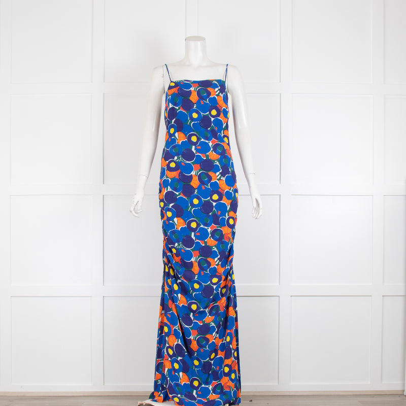 Staud Blue and Yellow Floral Sun Dress