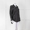 Equipment Black and Grey Animal Print Collared Shirt