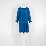 Norma Kamali Blue Long Sleeved Dress with Elasticated Waist