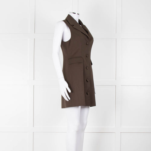 Reformation Sleeveless Brown Blazer Dress