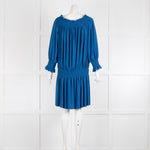 Norma Kamali Blue Long Sleeved Dress with Elasticated Waist