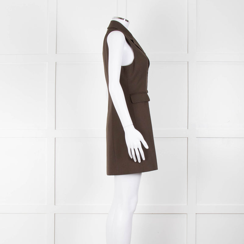 Reformation Sleeveless Brown Blazer Dress