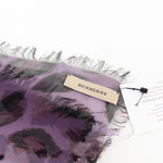 Burberry Purple Leopard Chiffon Scarf